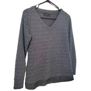 APT. 9 Petite Medium Grey V-Neck Sweater